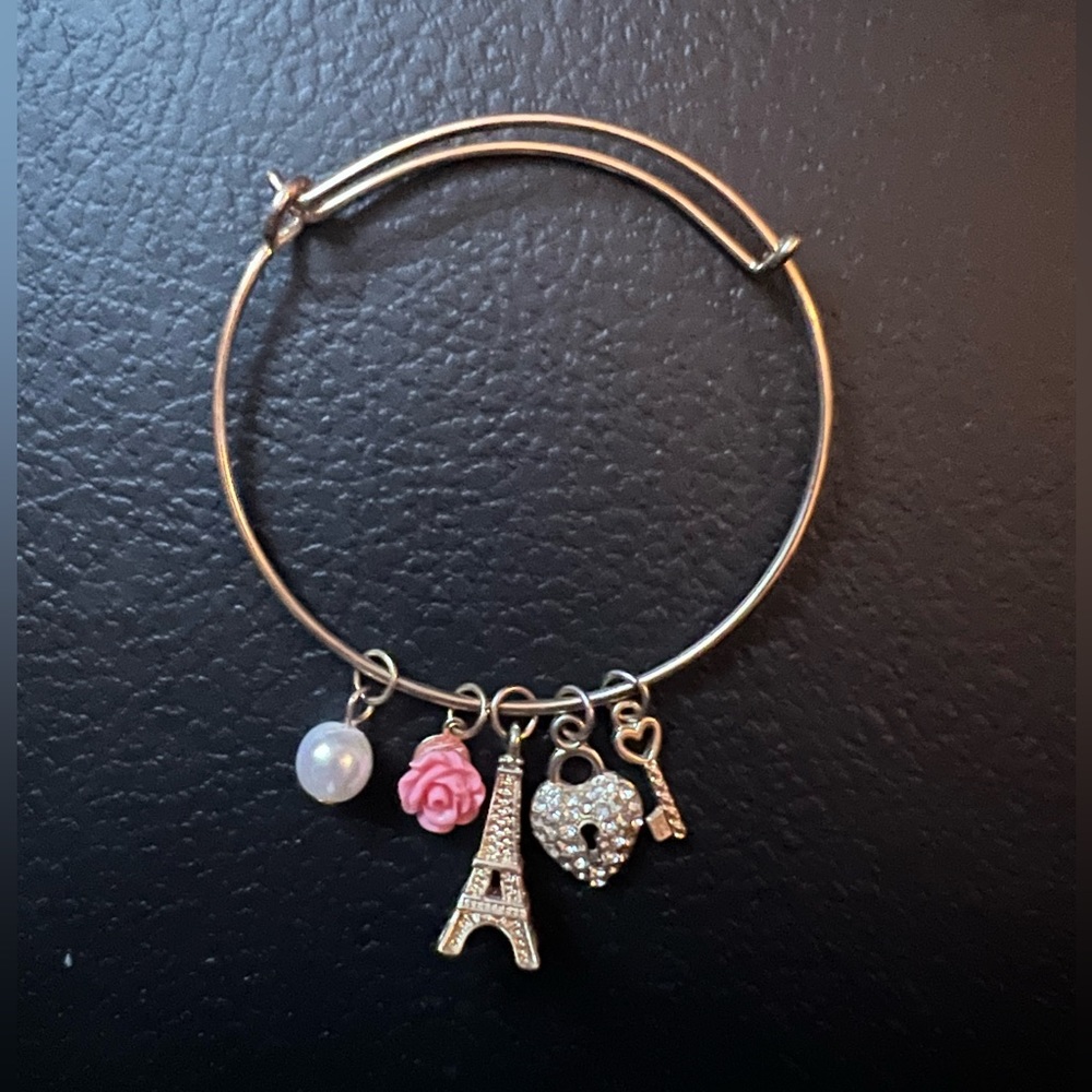Paris Inspired Gold Charm Bracelet